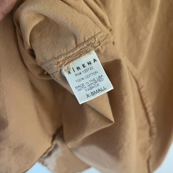 Xirena Button-Up Shirt Womens XS Tan Cotton Long Sleeve Collared Regular Fit - Picture 6 of 8